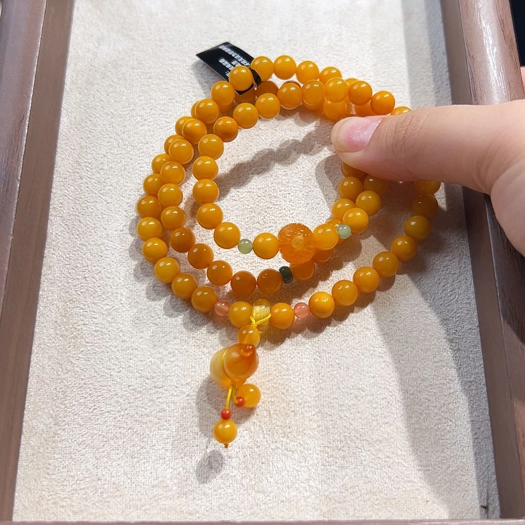 未镶嵌蜜蜡手链7mm蜜蜡手串