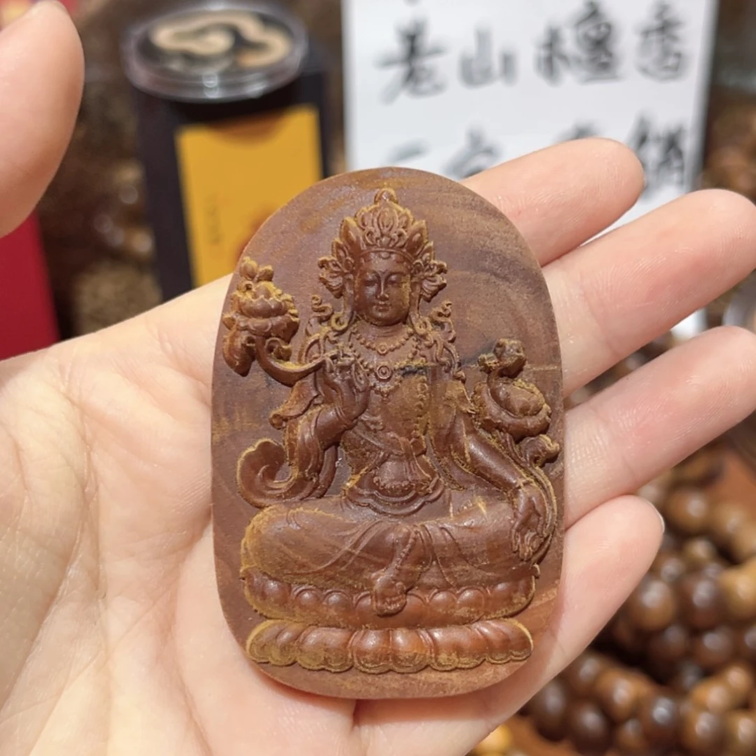 檀香木手串/手链大势至菩萨 微瑕 奶香/药材香