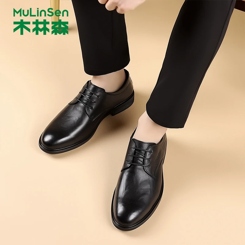 木林森复古新郎鞋驾车鞋软皮商务秋冬款男底百搭通勤正装男式牛皮