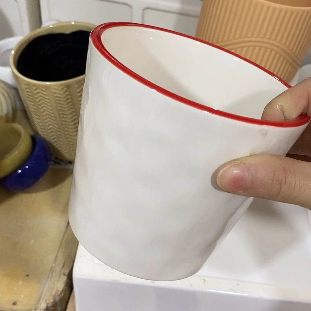 陶杯子陶盆有孔 瑕疵介意勿拍