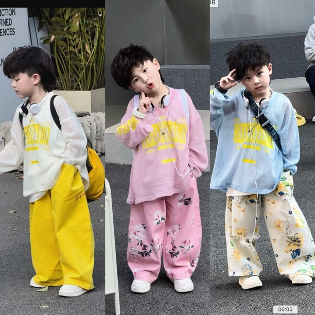 【现货】Jimmy妈童装夏日氛围感夏季新款儿童镂空针织防晒衣长袖T恤