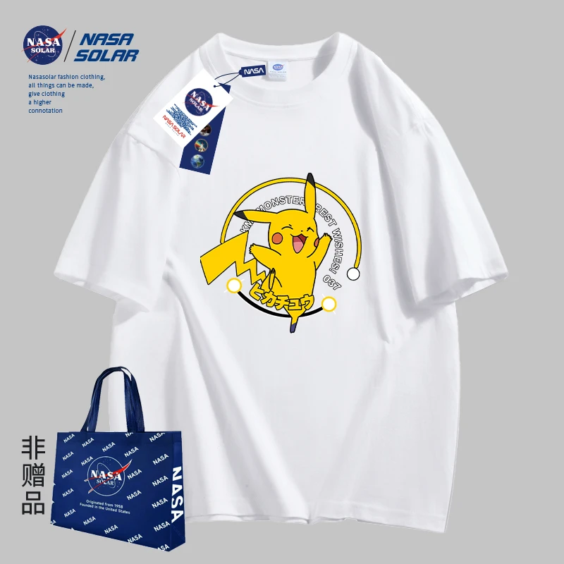 NASA2025官方夏季新款卡通印花韩版情侣休闲潮牌圆领T恤短袖