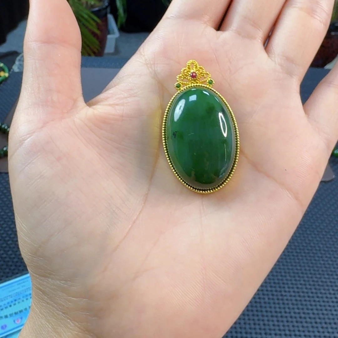 和田玉（碧玉）合金颈饰