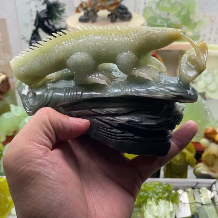 蛇纹石玉未镶嵌四大名玉手把