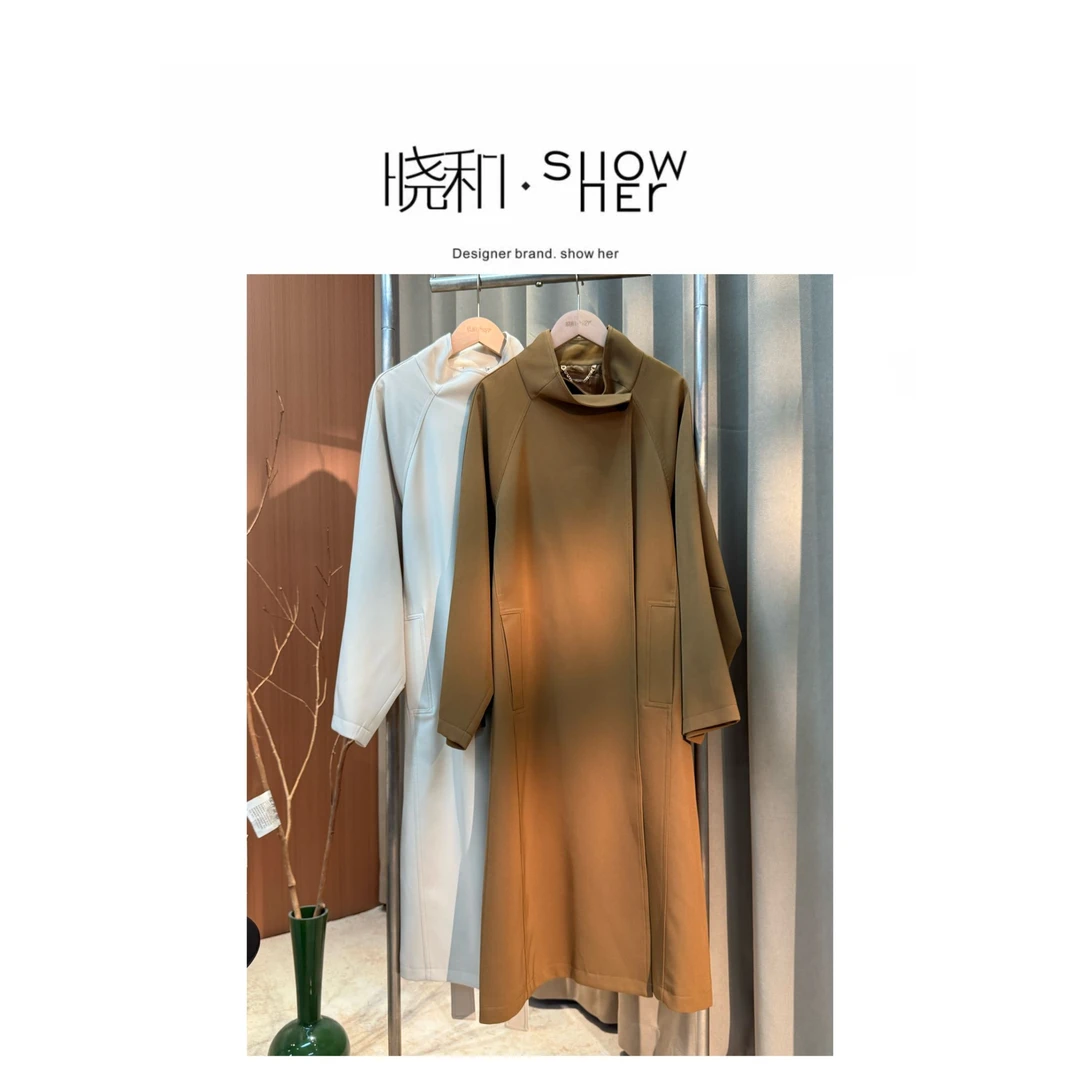 【晓和】常规厚款短款明线韩版立领冲锋衣风衣长款百搭女士