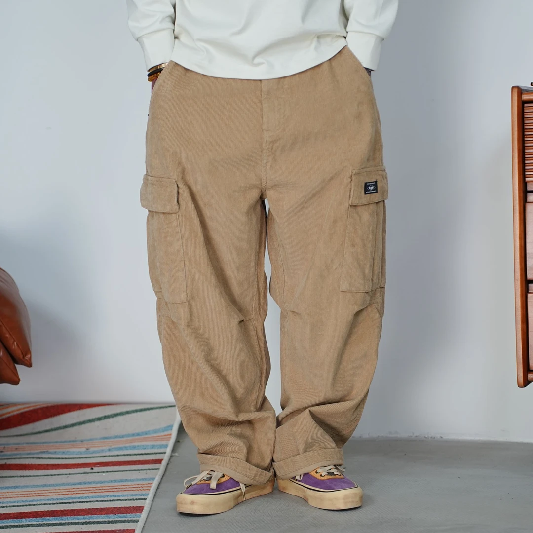 25FW重磅灯芯绒日系工装休闲裤复古宽松百搭休闲长裤秋季多口袋