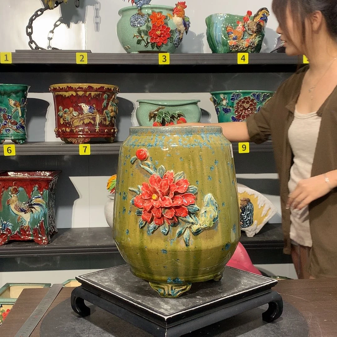 丝***神高温烧制石湾盆花盆