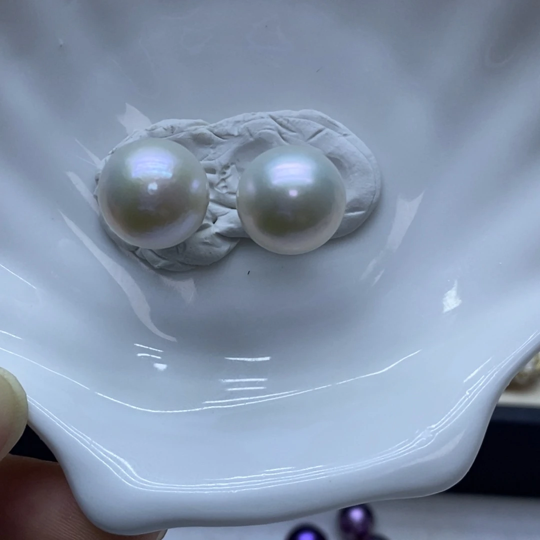 未镶嵌耳饰淡水珍珠多样性发货发其一