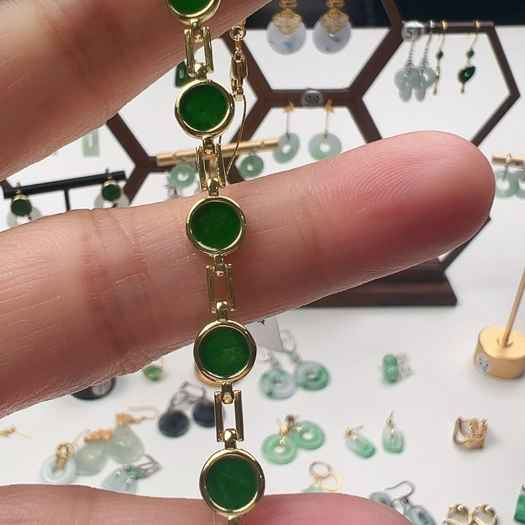 银S925镶嵌翡翠耳饰