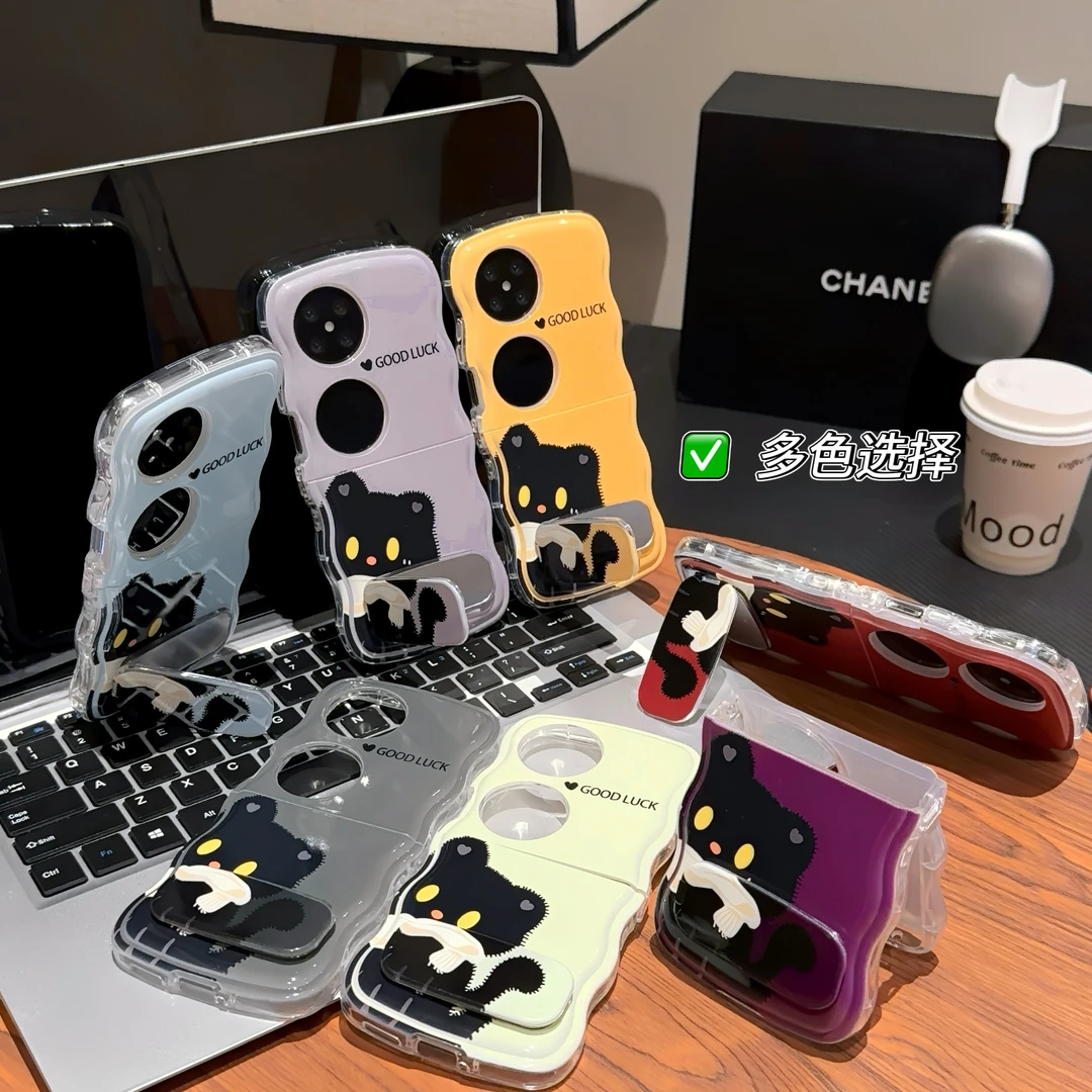 适用于华为POCKET2波浪手机壳FINDN3FLIP可爱小猫华为pocketS