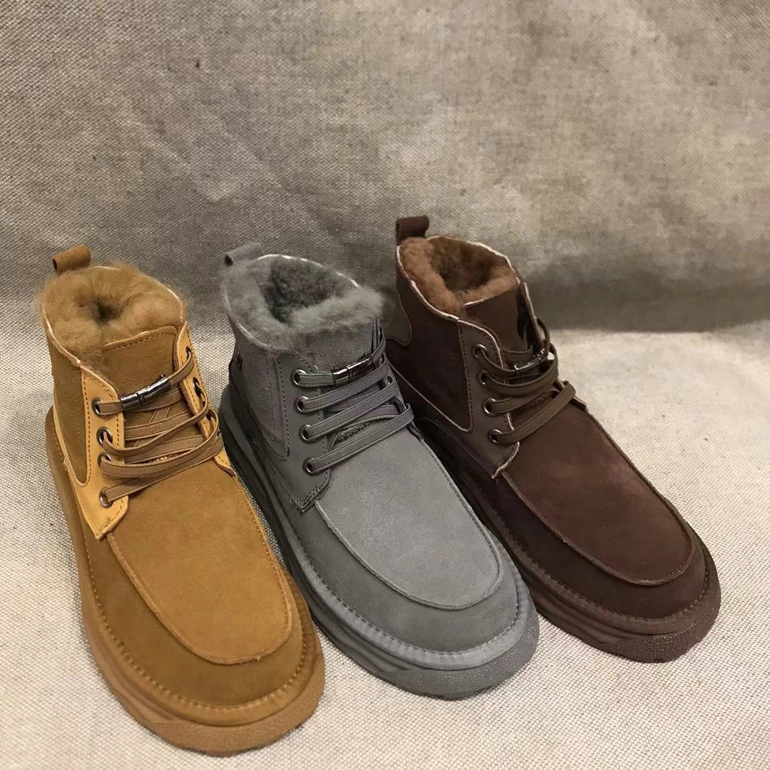 高筒经典时尚雪地靴靴子男士雪地靴马丁靴短靴加绒