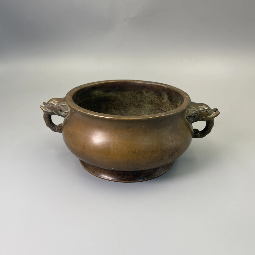 民国至早期大明宣德年制款象耳铜香炉益合/2501-247