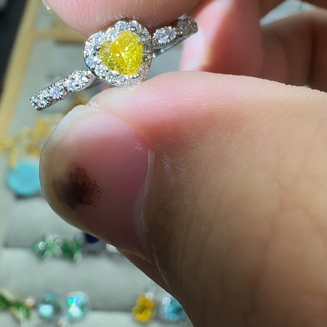 托帕石戒指银S925镶嵌