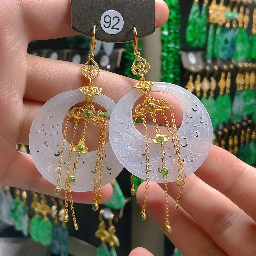 翡翠未镶嵌耳饰翡翠