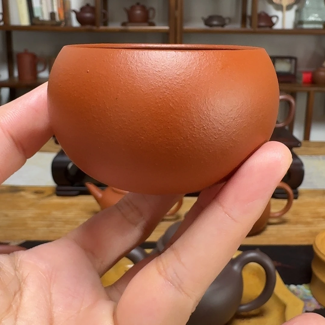 茶杯紫砂圆融小杯原矿红泥