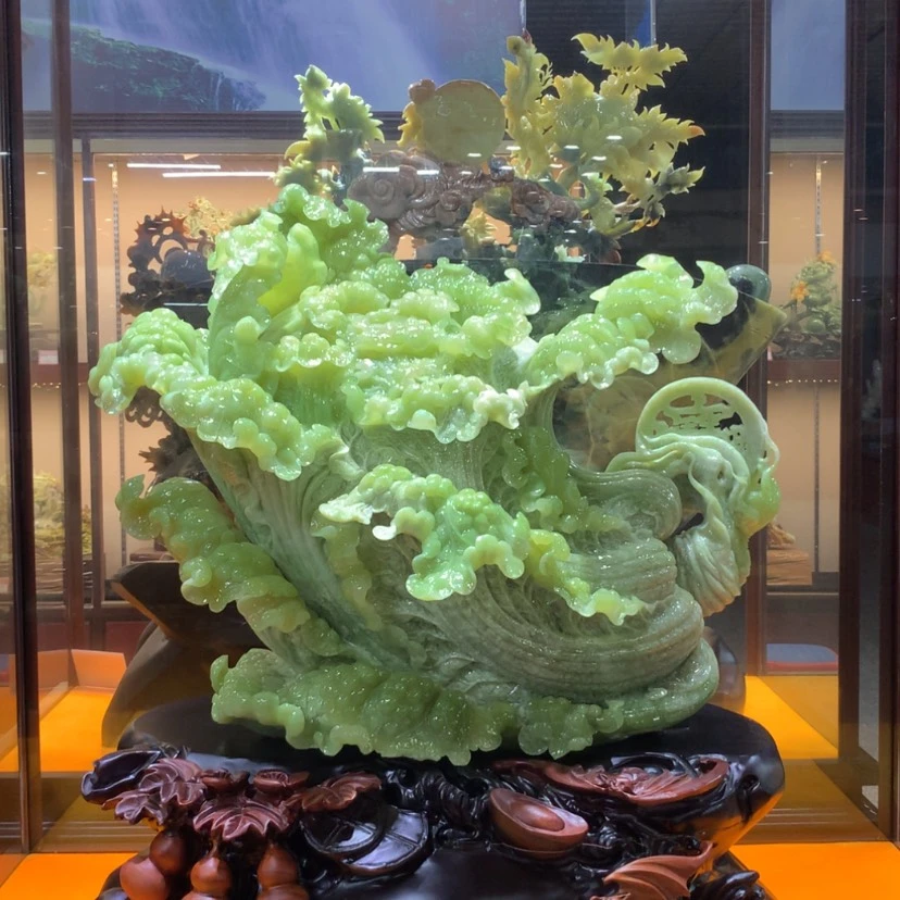 【闪购商品】蛇纹石玉合金摆件覆膜