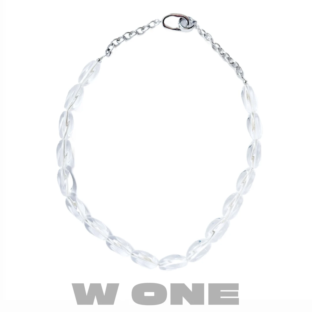 铜合金莫桑石项链 【W ONE】小众设计感清透石头串珠项链简约百搭