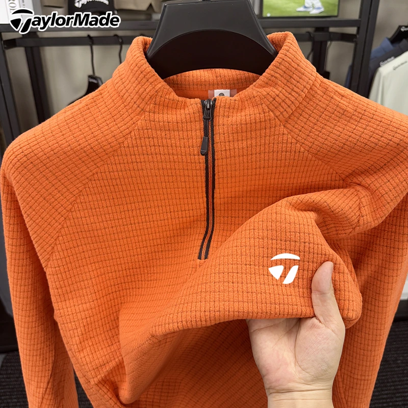 Taylormade泰勒梅高尔夫男士长袖立领卫衣拉链加厚保暖打底上衣潮