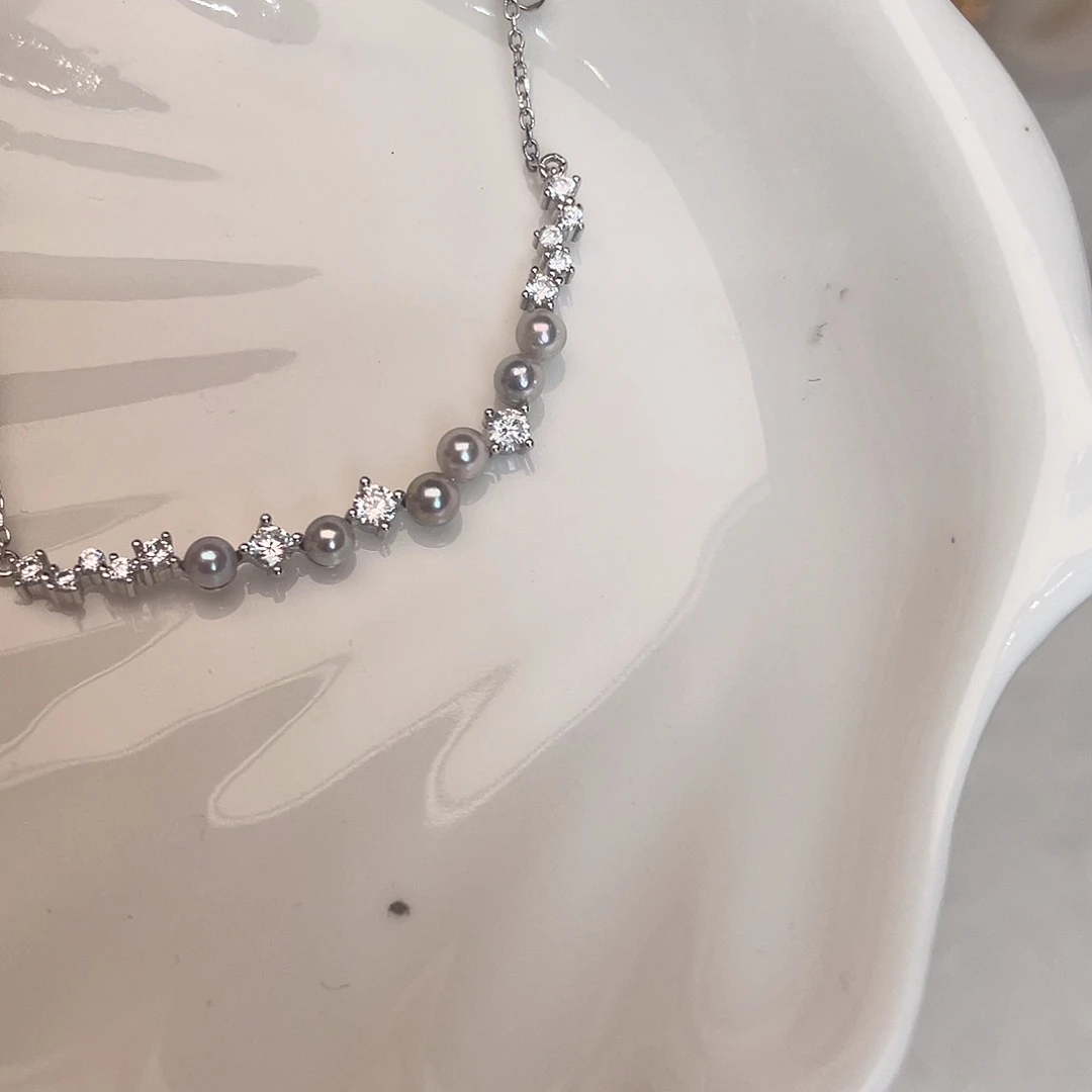 银S925镶嵌海水珍珠项链