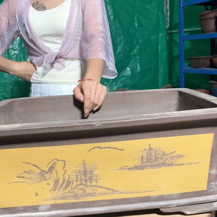 新品52黄色马槽花盆花盆