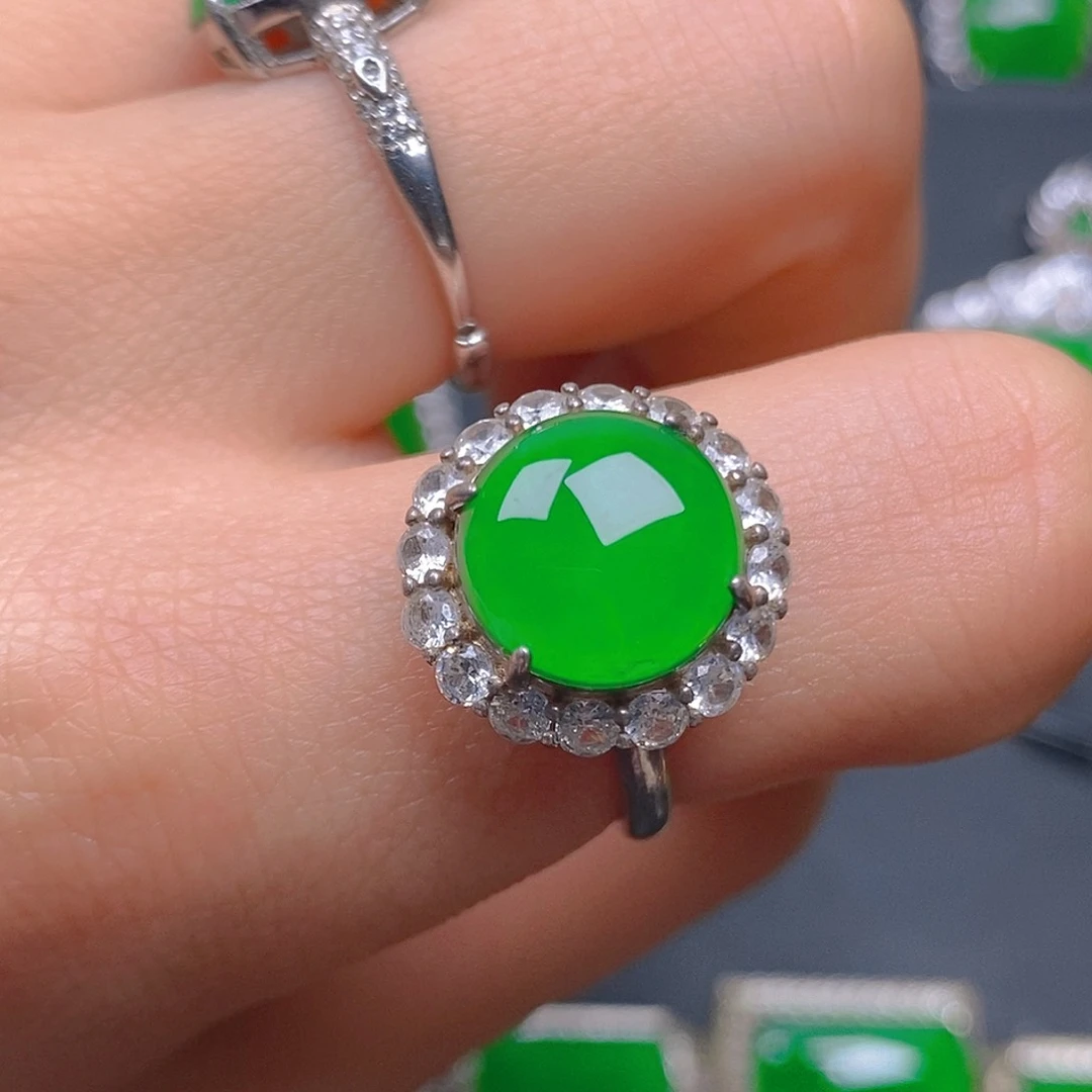 银S925镶嵌戒指翡翠