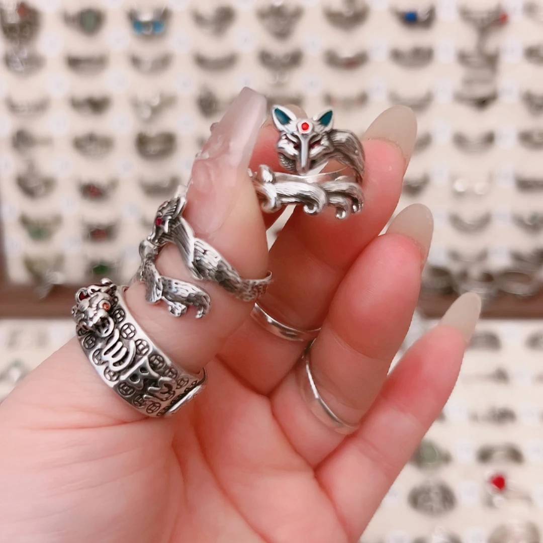 铜合金新款彩色上开口九尾狐