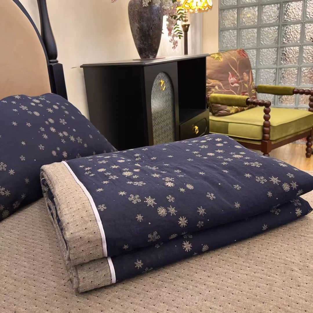 【雅趣】 星空 夏被四件套纯棉色织双层纱亲肤柔软可裸睡舒适套件