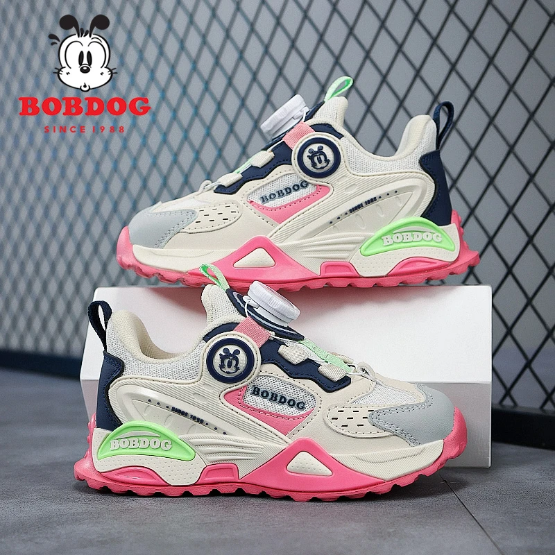 巴布豆女童鞋子2025春秋透气网鞋6-12岁大童男童老爹鞋儿童运动鞋
