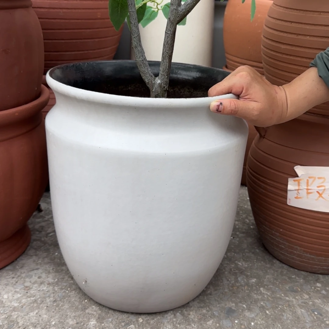 花盆朱泥口30高35宜兴紫砂粗糙正常