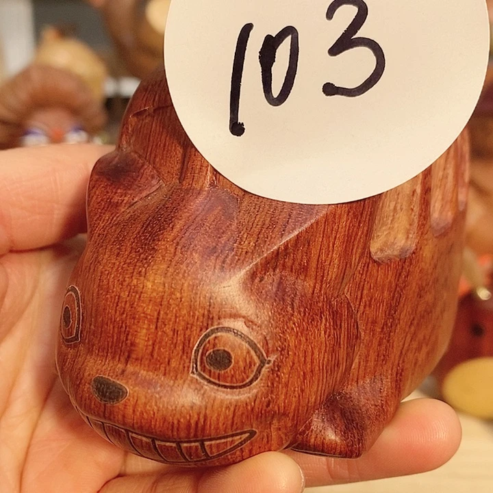 木木雕摆件可爱卡通
