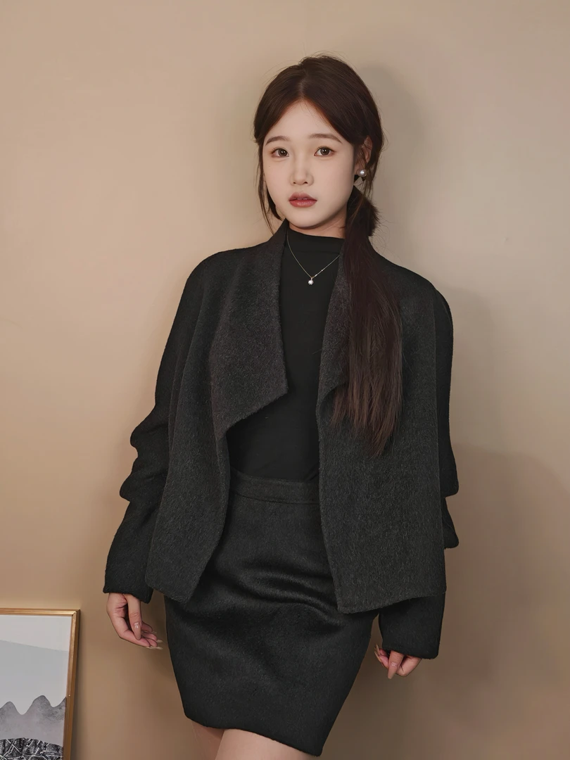 冬季宽松型短款羊毛外套气质秋冬时尚女装大衣冬季
