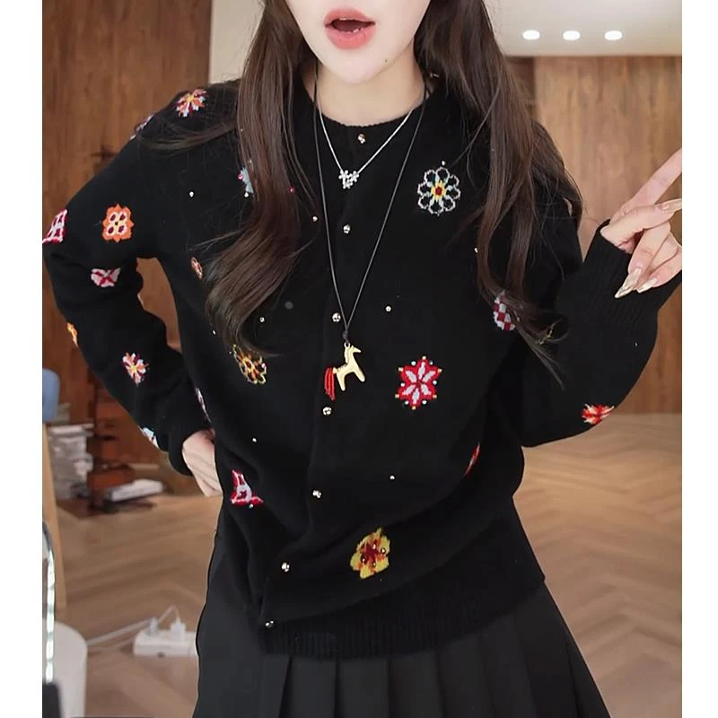 老钱风松弛感女装贵气独特漂亮小衫2025新款毛针织开衫外套百搭