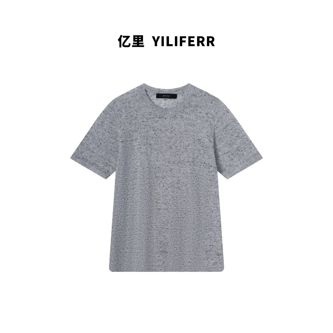 【YILI显瘦女装】时尚气质圆领通勤舒适短袖针织衫 Y0875