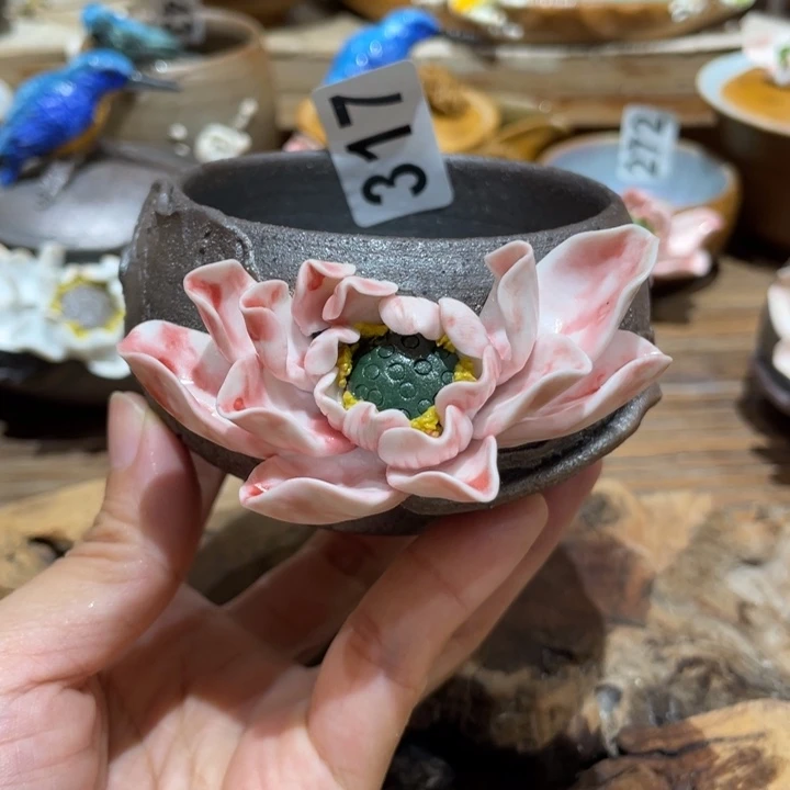 手工制作陶瓷茶具茶杯青蛙