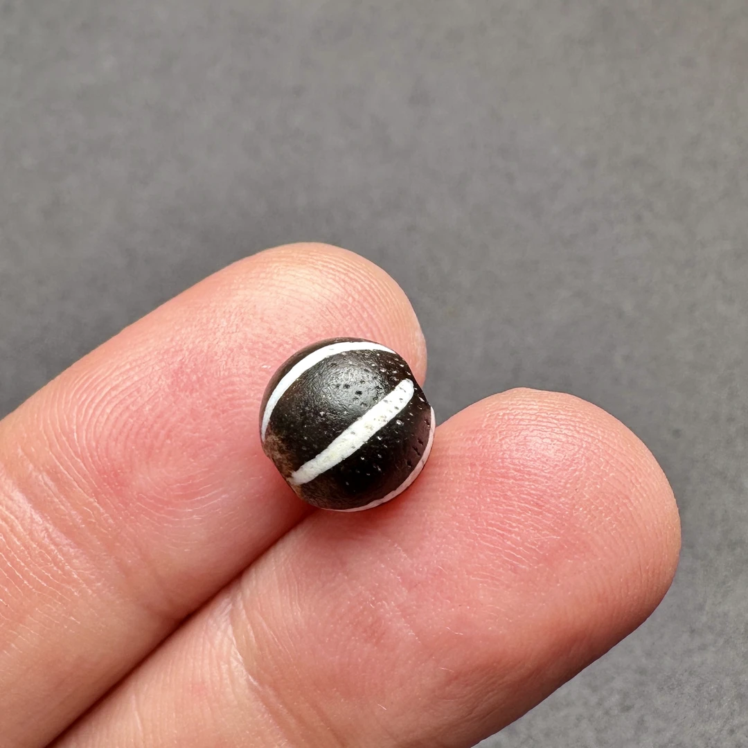 pyu时期木化石六线瓜珠 直径10.1mm