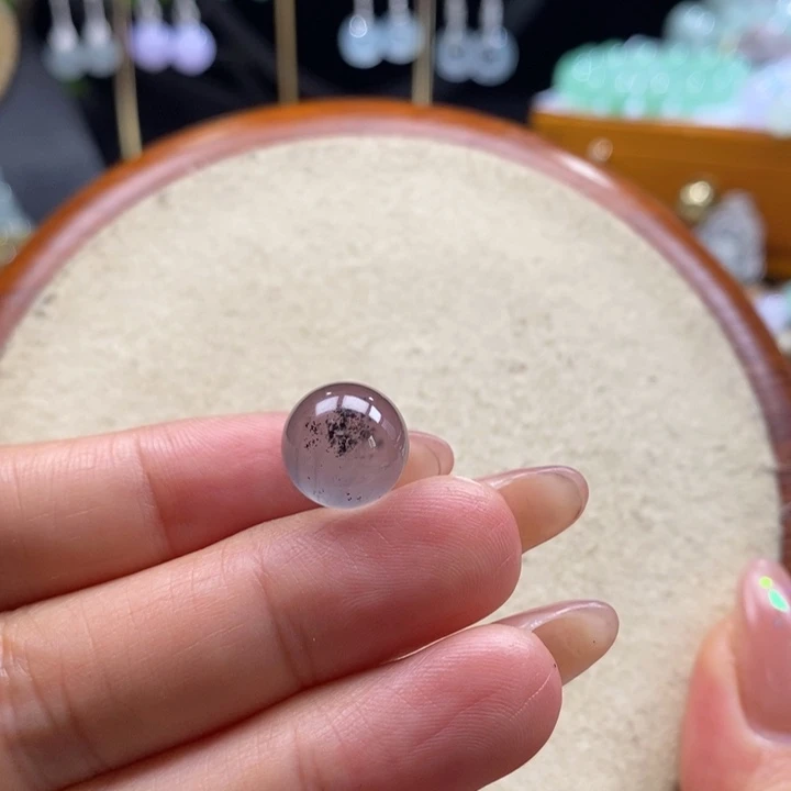 翡翠吊坠(不含链)未镶嵌翡翠黑杠珠卡12m