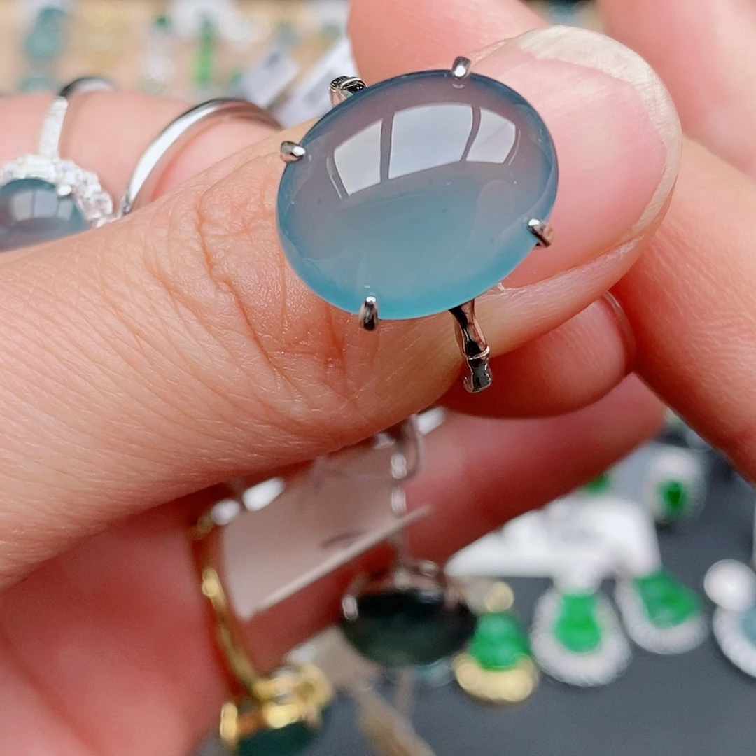 银S925镶嵌戒指翡翠