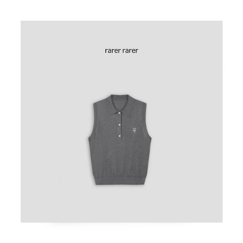 【rarer rarer】25SS春夏拉达灰色无袖针织背心 2501183