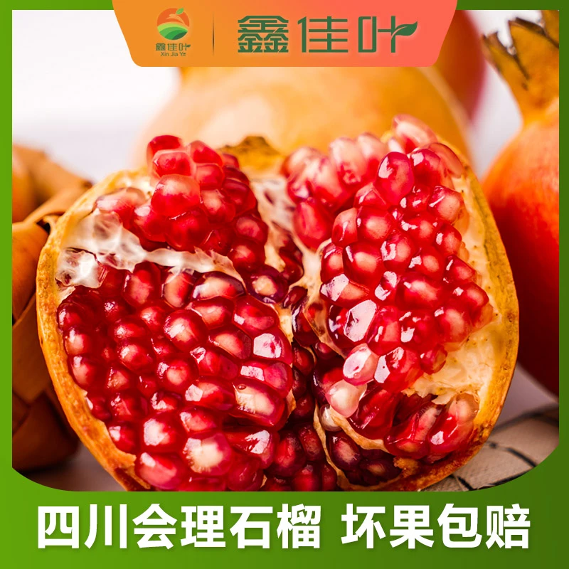 【鑫佳叶】四川会理软籽石榴 皮薄汁多净重3-4.5斤现摘现发坏果包赔