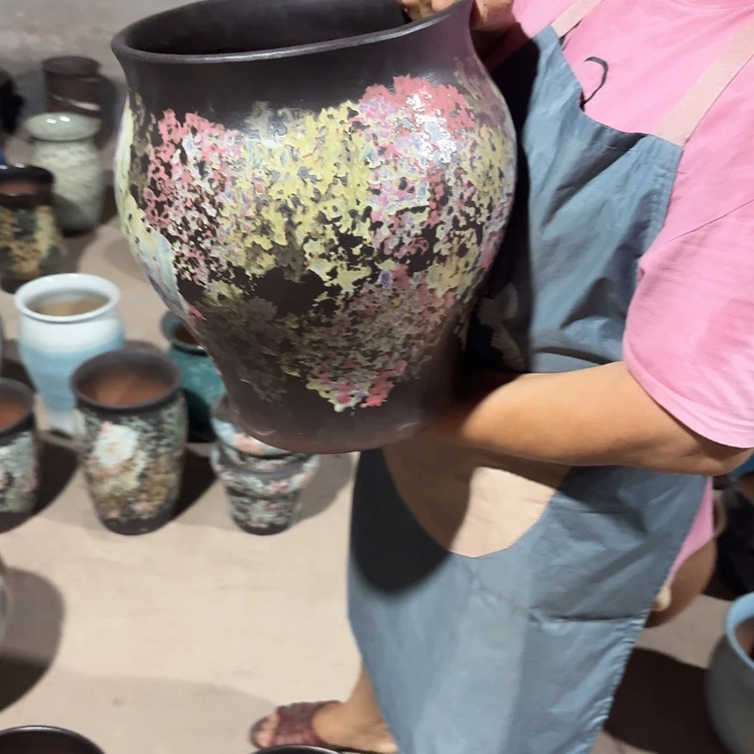 紫砂花盆口25高31