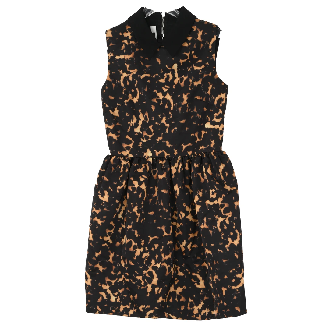 MCQ麦昆 女士法式豹纹翻领时尚无袖连衣裙402993RGF161074