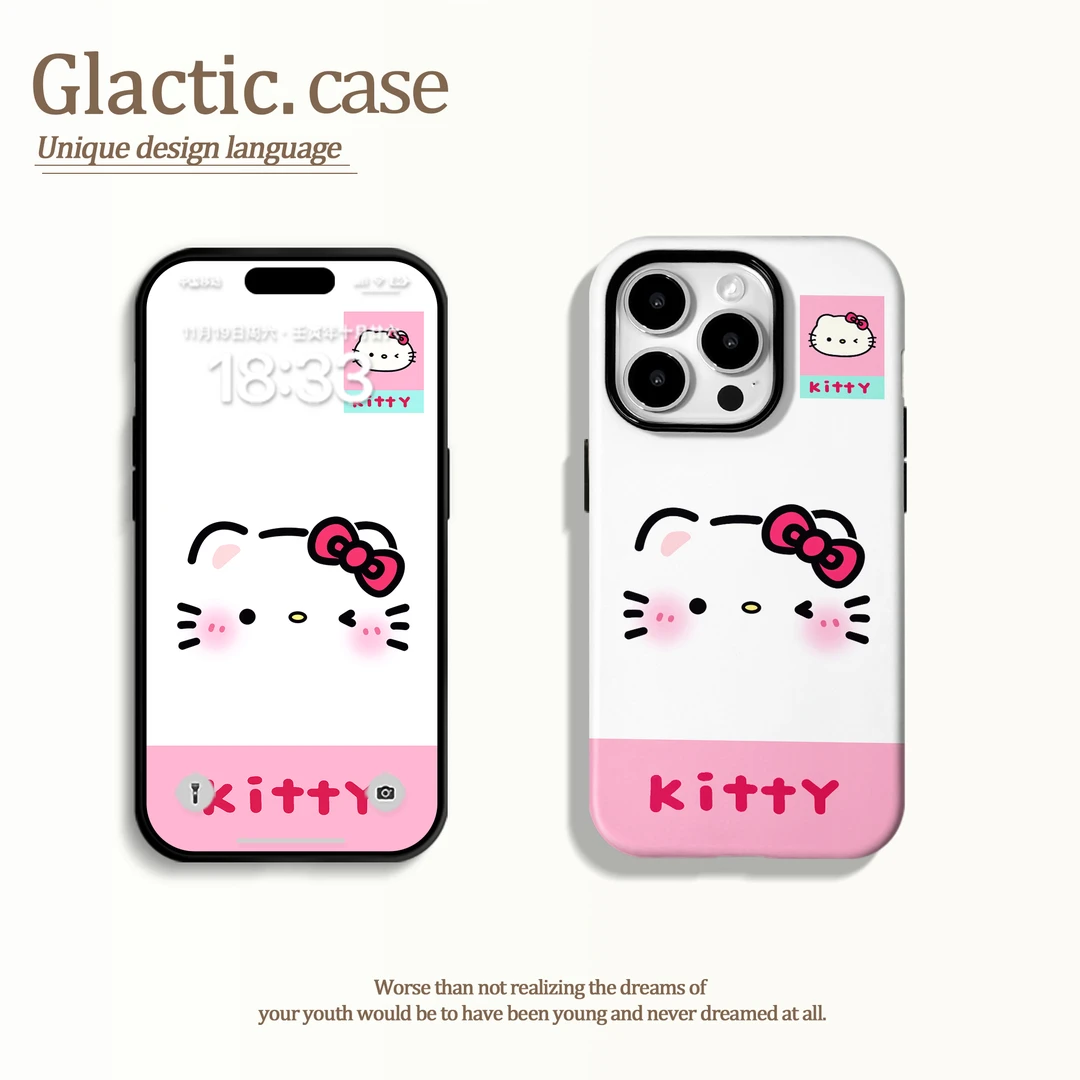 适用于苹果16华为OPPO小米VIVO个性简约二合一菲林手机壳GA1019