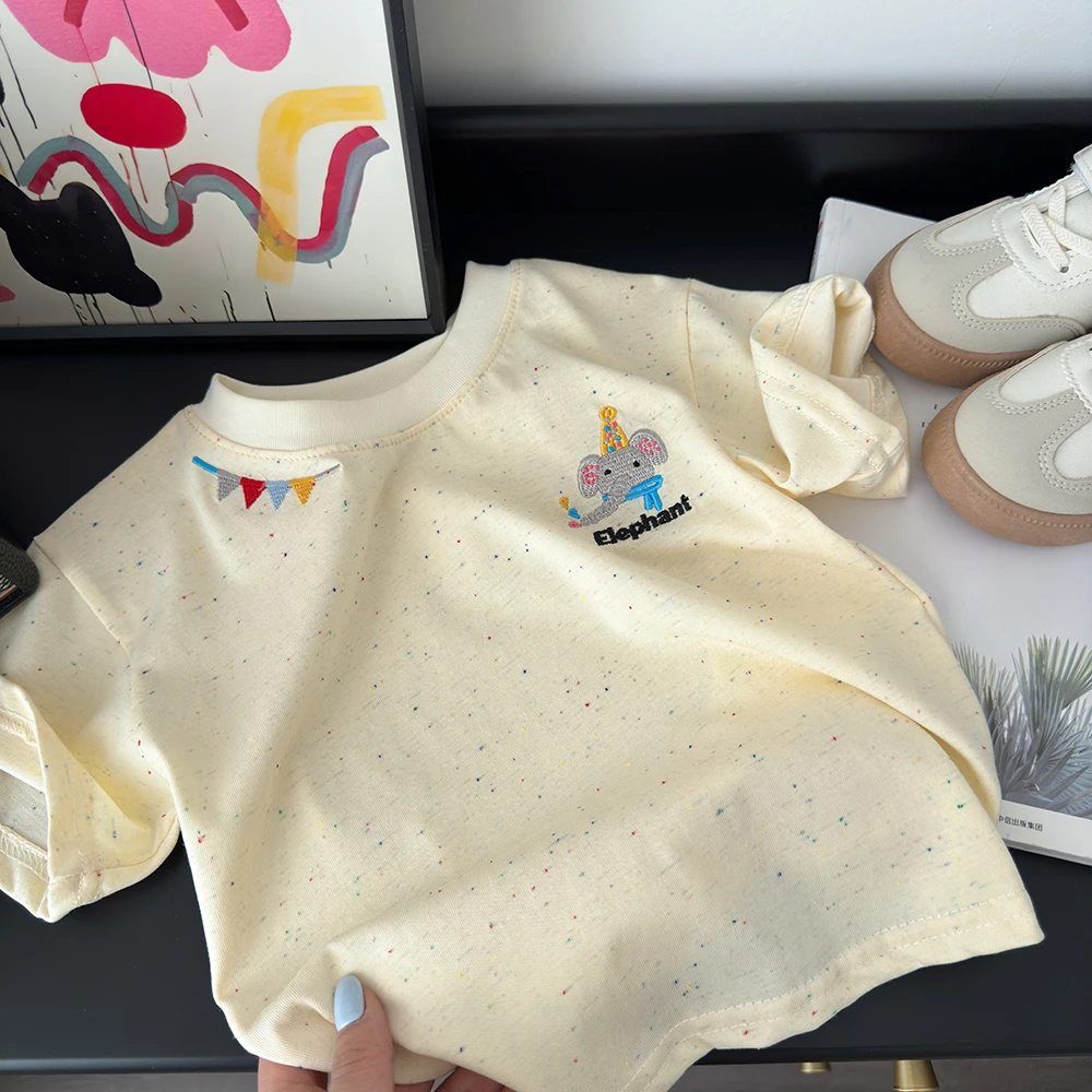 【刺绣亲子】儿童新款短袖T恤夏装宽松韩版上衣百搭洋气休闲打底衫