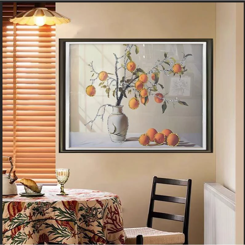 DF251事事如意现代餐厅装饰画轻奢高级背景墙软装壁画创意挂画