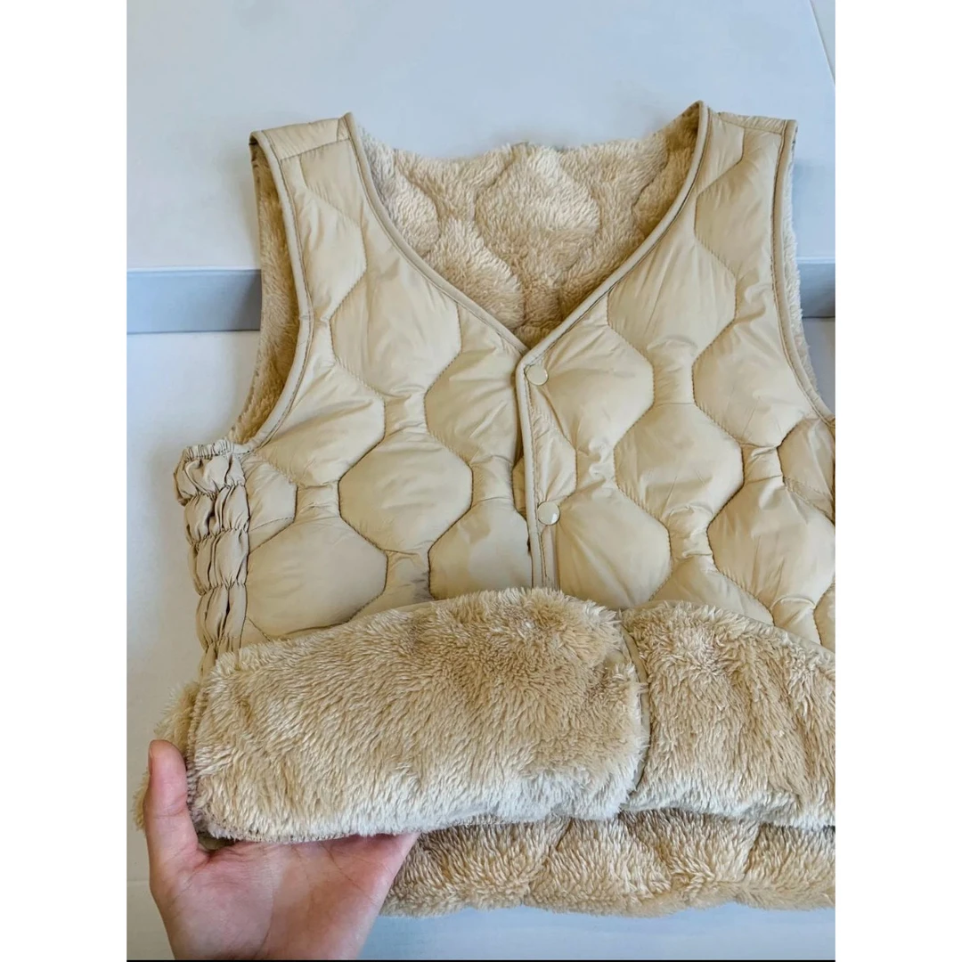 爆款新款加厚短款秋冬季加绒马甲女贴身保暖修身背心Q