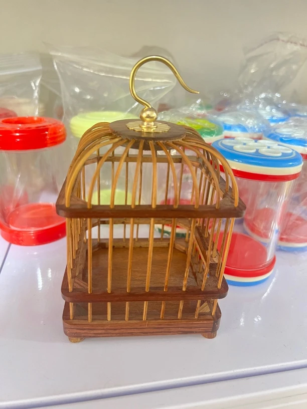 棕色方笼鸣虫蝈蝈笼子一对