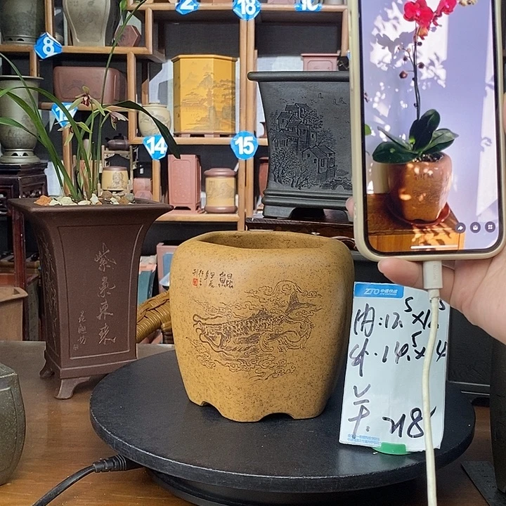 紫砂花盆还原烧精了鲲218