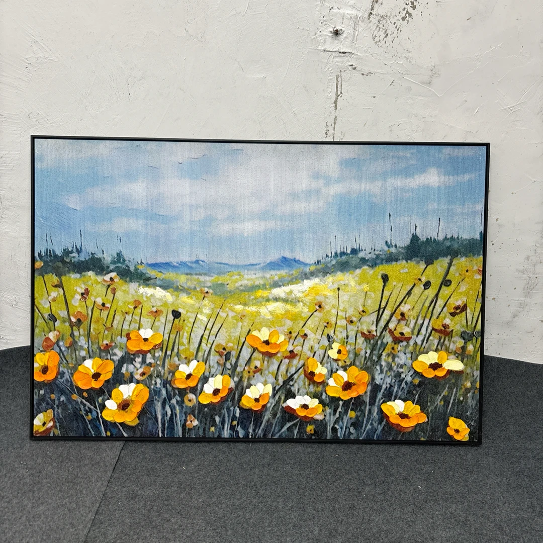 y手绘油画餐厅装饰画花卉风景卧室挂画花80120