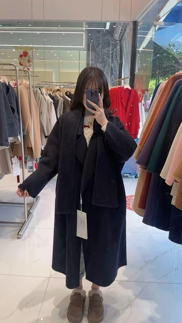 杨杨 时尚气质双面Y绒大衣8819