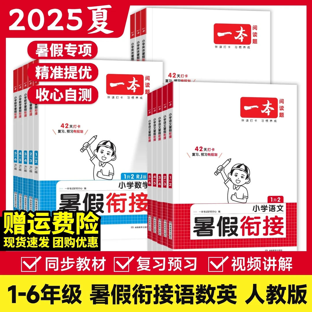 2025一本小学暑假衔接一年级二年级三四五六年级上册下册暑假作业